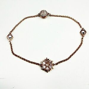 Swarovski Remix Snowflake Strand Bracelet Rose Gold Tone Dainty Princess